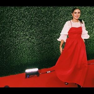 Red floor length gown